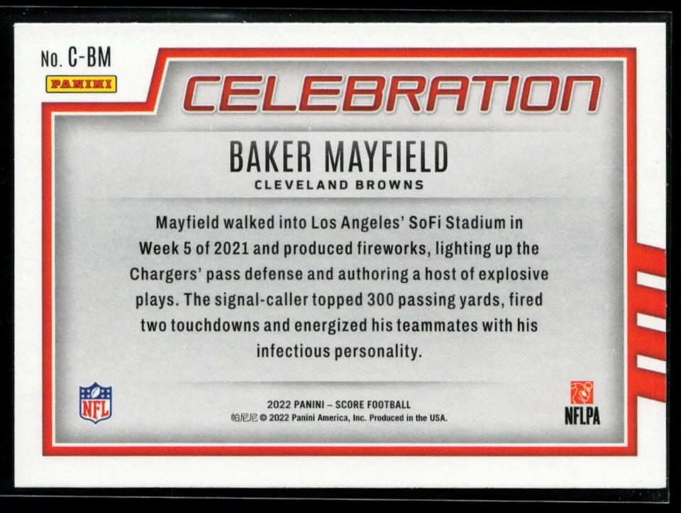 2022 Score Celebration #C-BM Baker Mayfield - Image 2 of 2