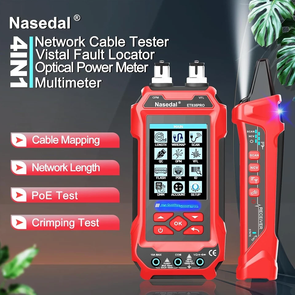 Network Cable Tester Wire Tracker Tone Generator Ethernet Tester Multimetro VFL - Immagine 2 di 4