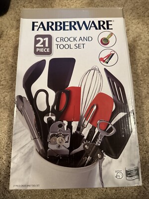 New Faberware 21-Piece Kitchen Crock and Tool Set Gift Idea