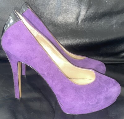 DAMENGRÖSSE 4,5 BIS KLEINE GRÖSSE 5 LILA WILDLEDER HEELS NIE GETRAGEN NINE WEST