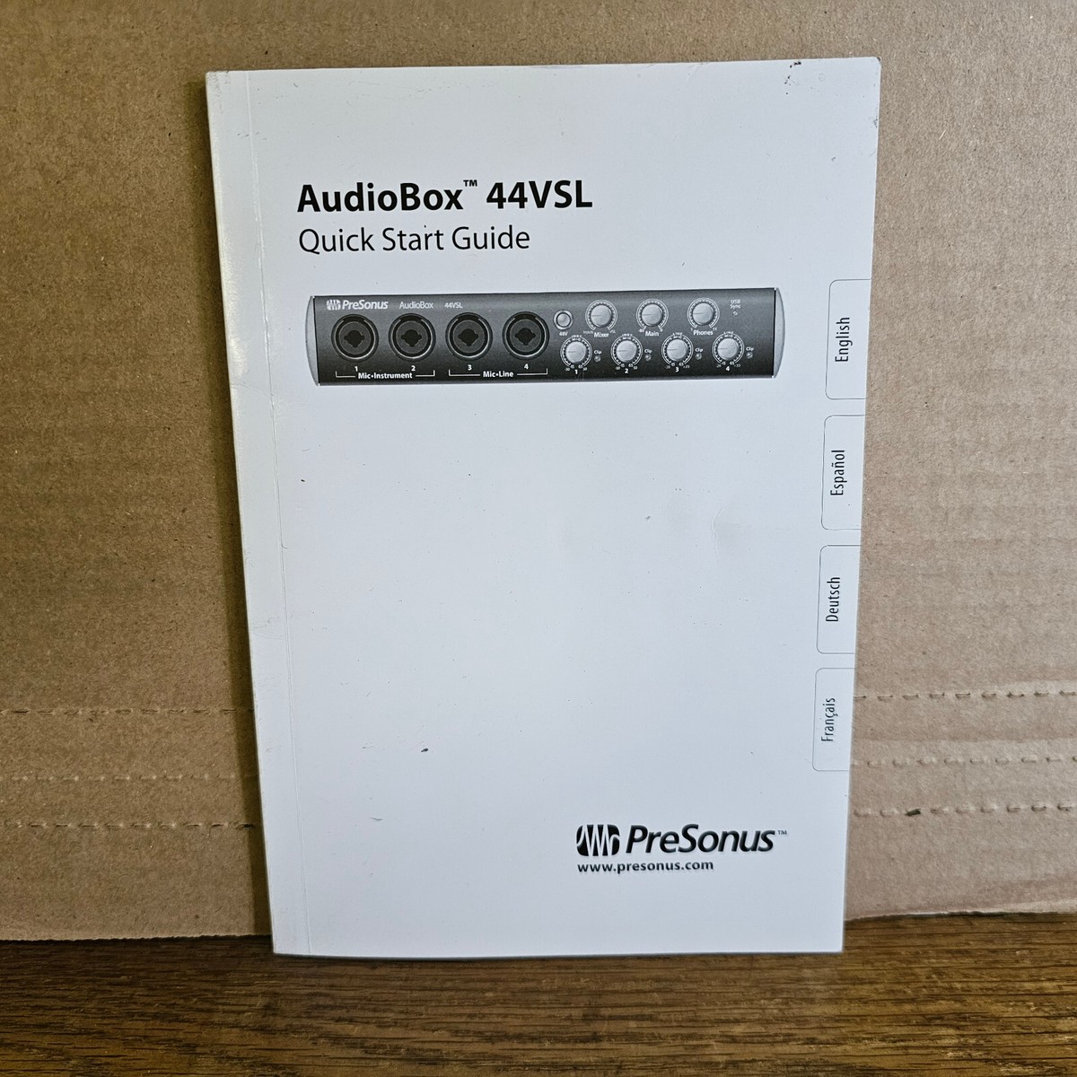 Presonus Audio box 44VSL Pre sonus Audiobox 44 VSL Quick Start