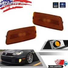 FOR 2010-2014 VW MK6 GOLF GTI AMBER LENS FRONT BUMPER SIDE MARKER USDM US SELLER
