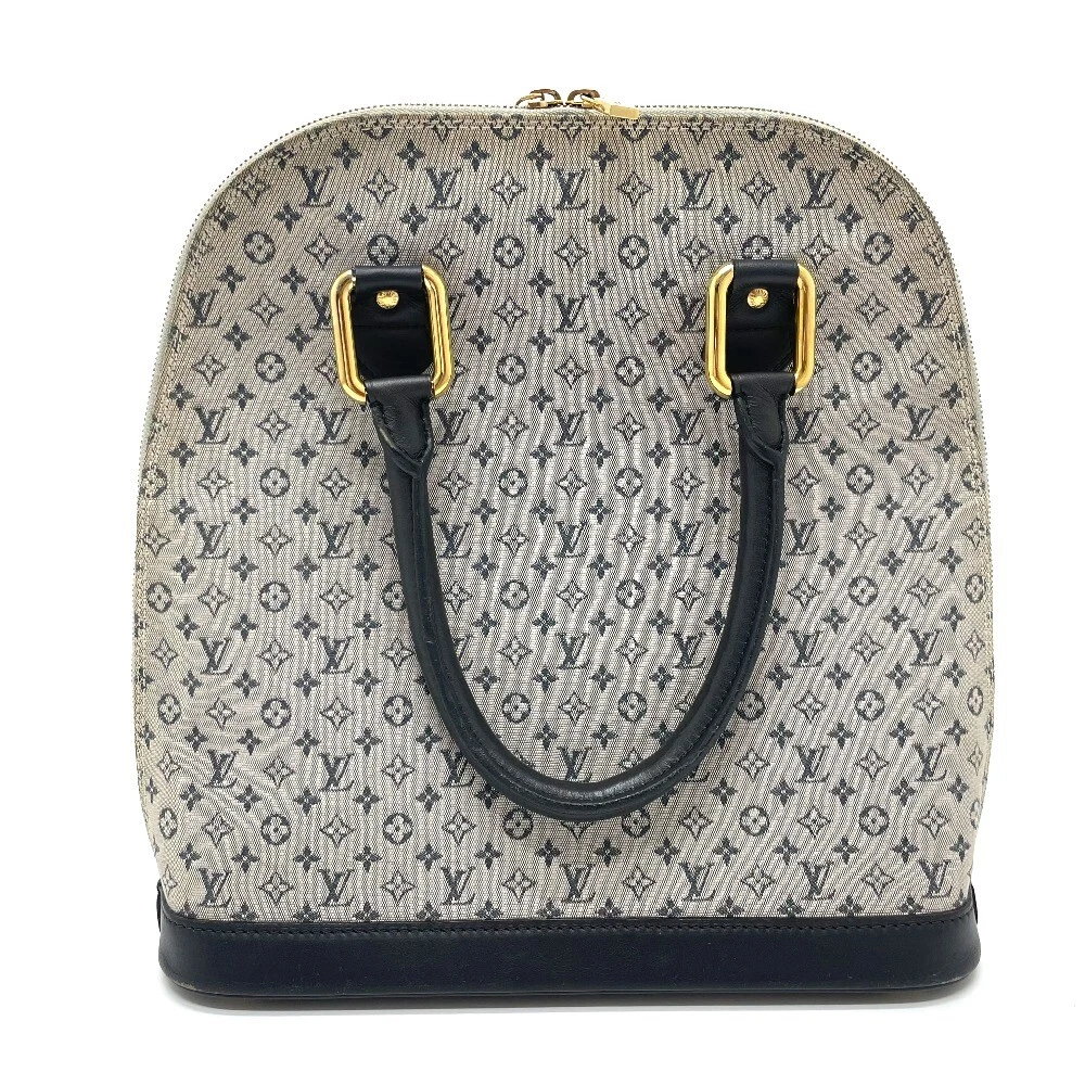 LOUIS VUITTON M92202 Monogram Mini Alma-O Hand Bag Canvas blue