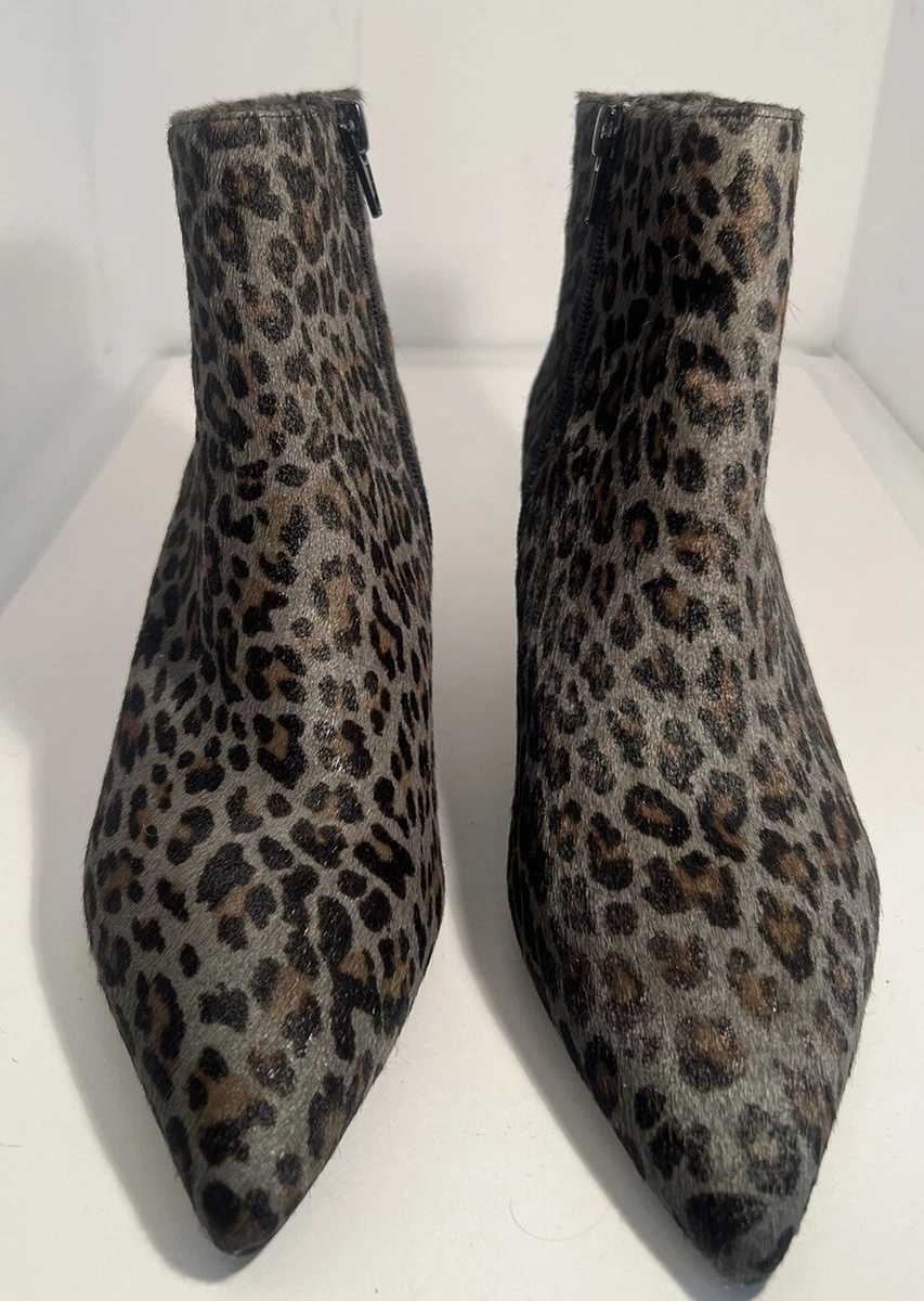 Grey leopard booties sale