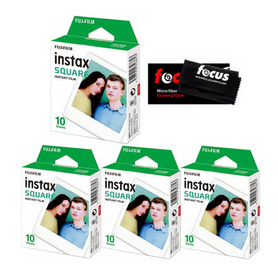 Fujifilm Instax Square Film 40 Exposures with Cleaning Cloth Bundle
