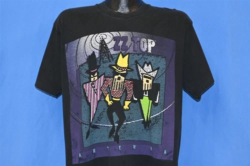 90s ZZ TOP ANTENNA WORLD TOUR ROCK PENETRATING IONOSPHER 1990s vintage concert t-shirt, vintage, single stitch, B+ condition