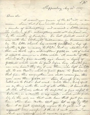 1837 Letter Missionary to Native Americans 1st Presby Preacher in Mexican Texas