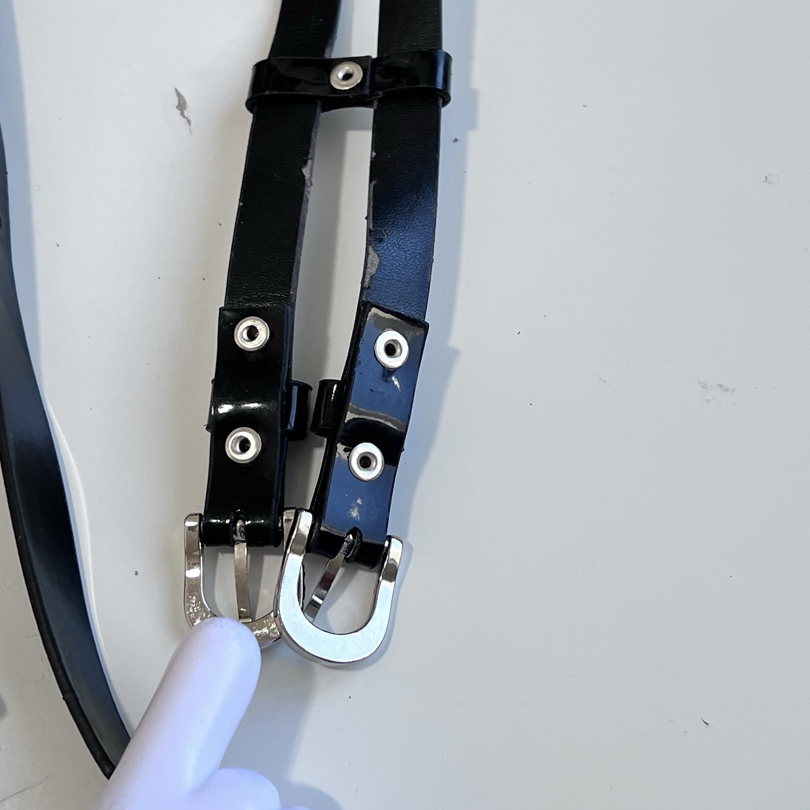 G by Guess Women M Black Ruffle Tunic Top Leopard Mesh Overlay Layered Belt Top