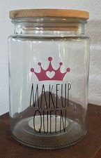Rae Dunn Makeup Queen Jar Wood Lid Bathroom Decor Storage