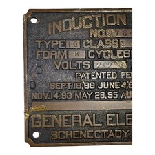 ゼネラル・エレクトリック社 交流発電機 看板プレート アンティーク品 ゼネラル・エレクトリック社 交流発電機 看板プレート アンティーク品