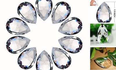 10pcs Crystal Pendants 1.5''/38mm Crystal Suncatcher - Hanging Crystals Prisms