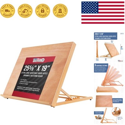 Portable A2 Wooden Drawing Board with 6 Adjustable Angles for Creative Projects