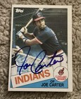 Joe Carter Autographed Auto 1985 Topps Cleveland Indians Rookie RC Card #694 — photo 1