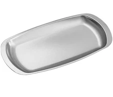 7.5" x 4.1" Stainless Steel Serving Tray Small Rectangular Fruit & Snack Plate
