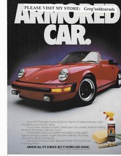 Original 1985 Porsche 911 Convertible Featured In An Armor All Vintage Print Ad Original 1985 Porsche 911 Convertible Featured In An Armor All Vintage Print Ad