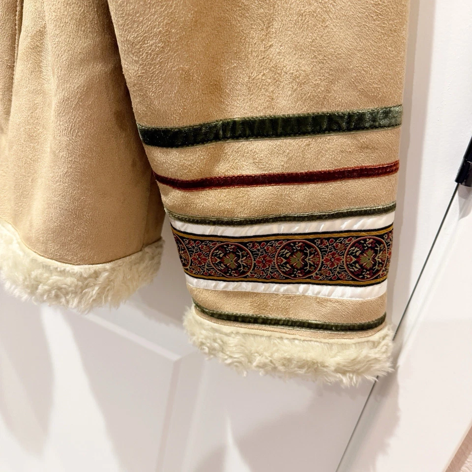 Chaqueta vintage bordada Penny Lane para mujer talla X-grande nórdica boho Y2K años 90 Foto 3 de 4