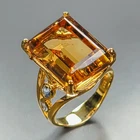 Jewellery 28 ct+ Natural Citrine Quartz Ring 925 Sterling Silver Size 8 /R470269
