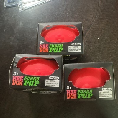Set Of Three Hot Pink Needoh Funky Pup 100% Authentic