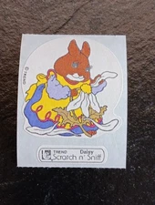Vintage 80s Trend scratch & sniff sticker Large Daisy Easter Bunny Rabbit 