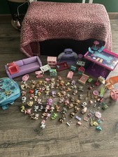Huge Littlest Pet Shop Lot with 40 Pets Accessories And Furniture 