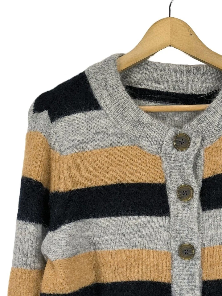 SELECTED Cárdigan Mujeres Chaqueta Talla EU 36 negro-color plata-amarillo pálido - Imagen 3 de 4