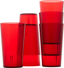 Restaurant Grade, Bpa-Free 12Oz Red Plastic Cups 6Pk. Super Durable, Break Resis