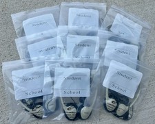 Lot of 9 Califone CA-2 Wired 3.5mm Stereo Headphones - Beige - Brand New Unused