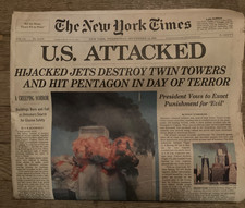 NYT U.S. ATTACKED! 9/12/2001 issue