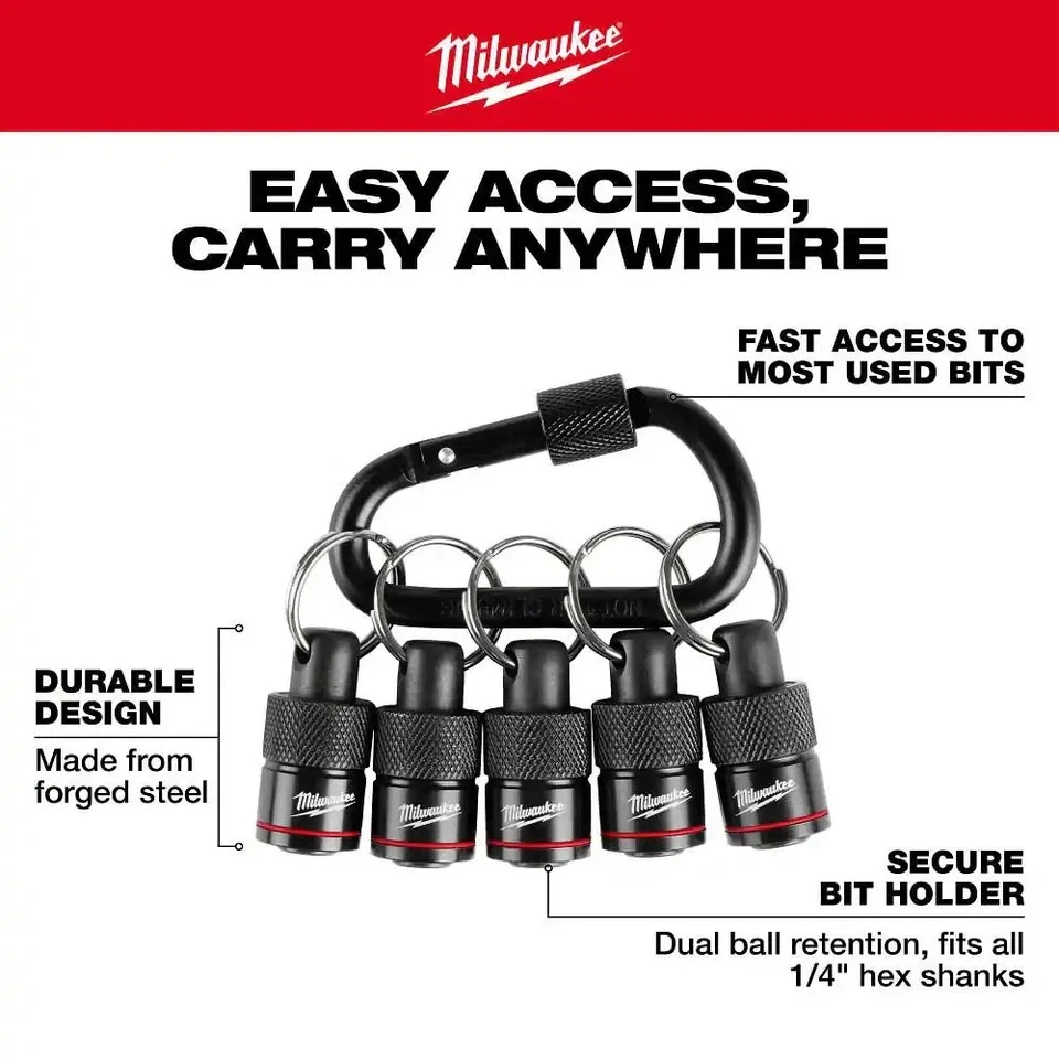 5-Piece Hex Bit Holder with Carabiner - Image 3 of 4