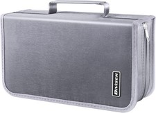 CD/DVD Case Holder, 128 Capacity CD VCD Media Wallet, Storage, Silver