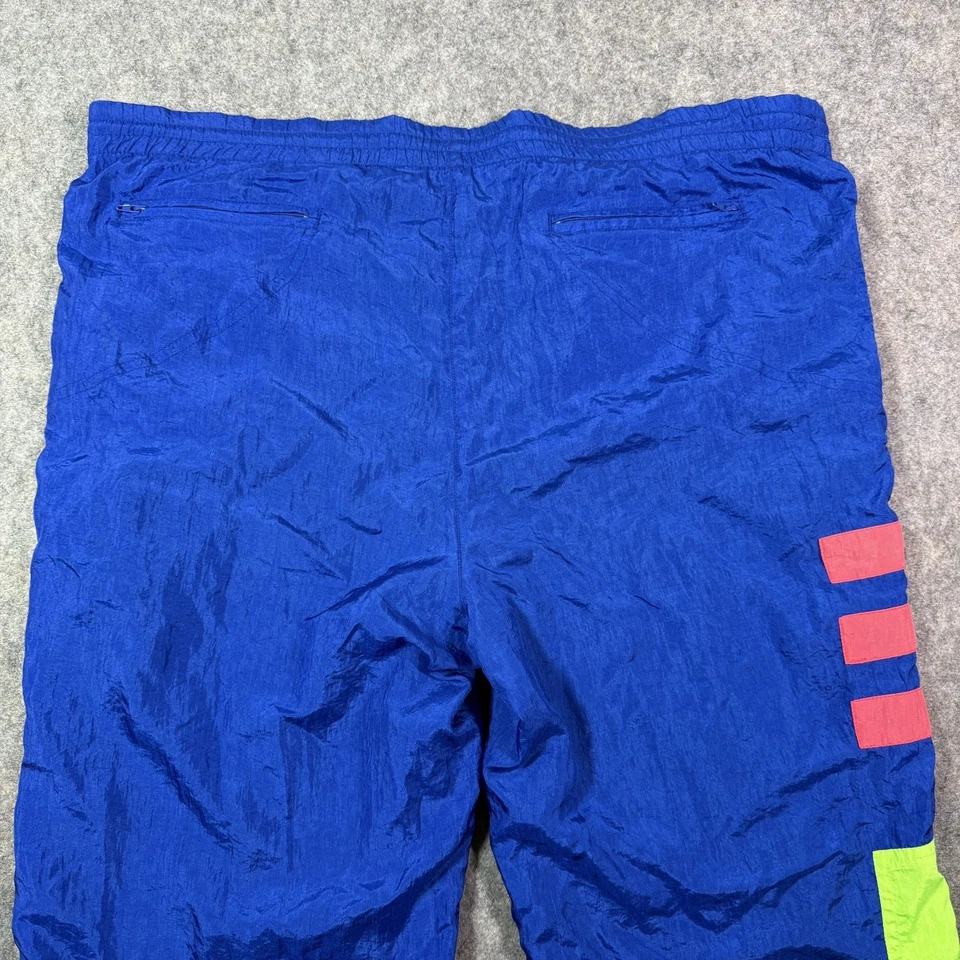 Adidas Original Trifolio Retro Track Pant Men's Sz Fits W42xL32 Blue Neon Green - Image 3 of 4