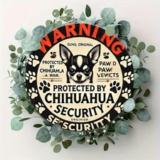 [Vintage Dog Warning] Vintage Chahu Dog Warning Round Metallic Can Brand Durable