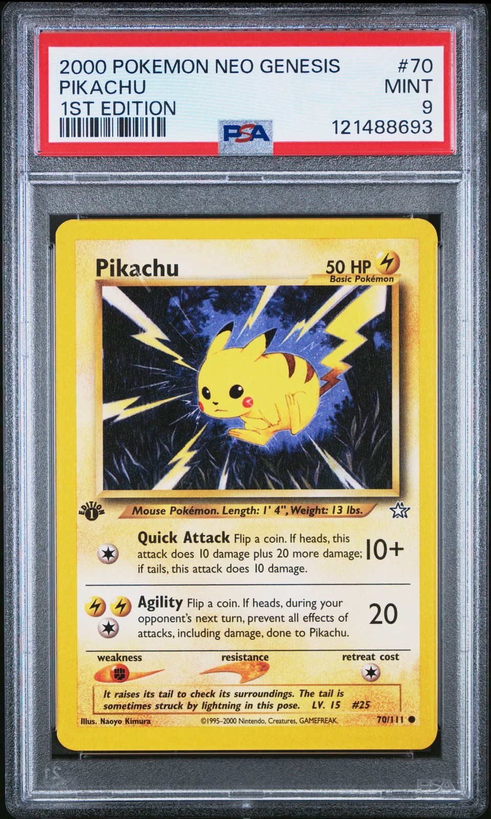 2000 POKEMON NEO GENESIS 1ST EDITION #70 PIKACHU PSA 9