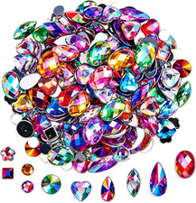600 Pcs Crystal AB Colorful Jewels Gems for Crafts, Flatback Rhinestones for Cra