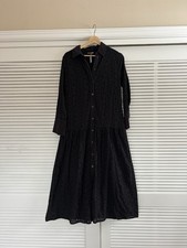 Fashion Nova Black Midi Button Down Dress Women’s Large 100% Cotton