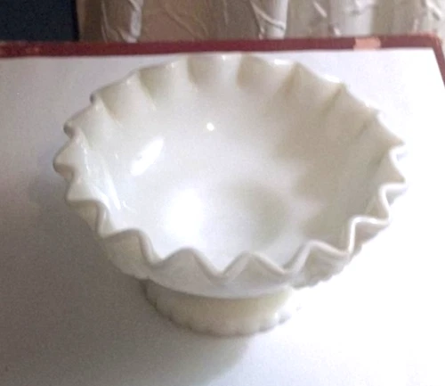 Vintage Small Candy Dish -Milk Glass Style - Estate Item