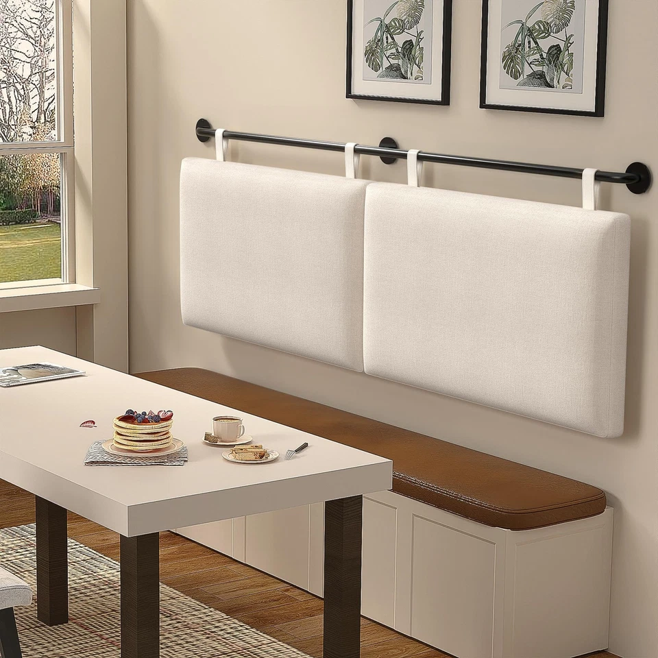 特大号床头板,壁挂式床头板带亚麻内饰悬挂... — 第 3/4 张图片