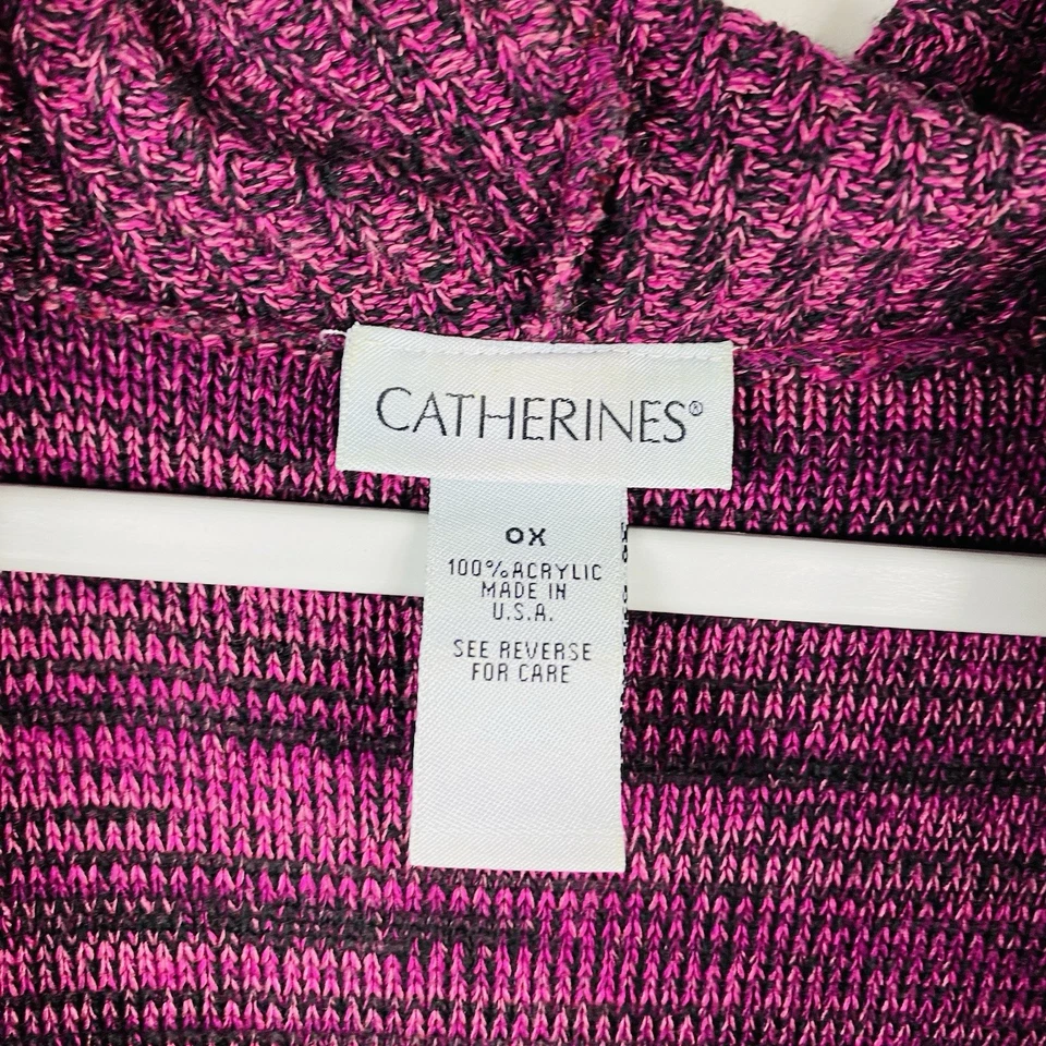 Suéter Pullover Catherines Talla 0X Tinte Espacial Cuello Capucha Púrpura Foto 3 de 4