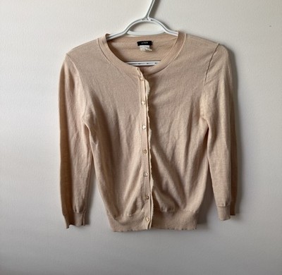 J. Crew Cardigan Sweater Size XS Cashmere Cotton Preppy Minimalist Cozy Soft