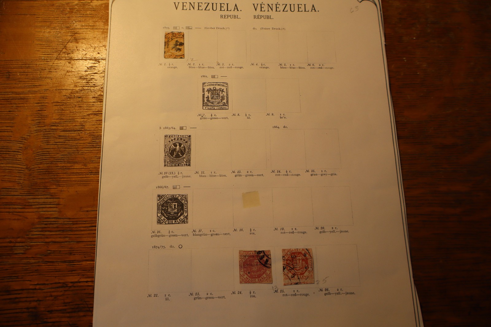 Venezuela Stamp Collection on Vintage Album Pages