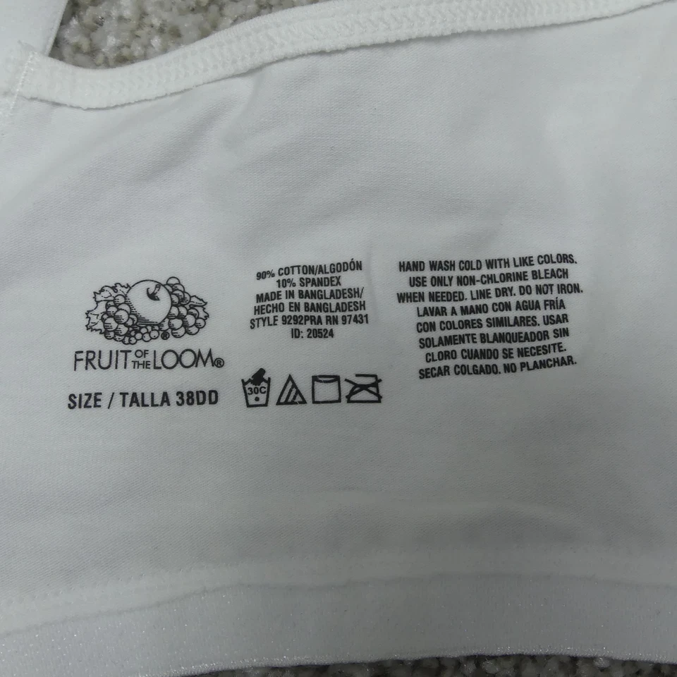 Fruit Of The Loom Bras 女式 38DD 白色米色钢圈 9292PRA 2 件套 — 第 4/4 张图片