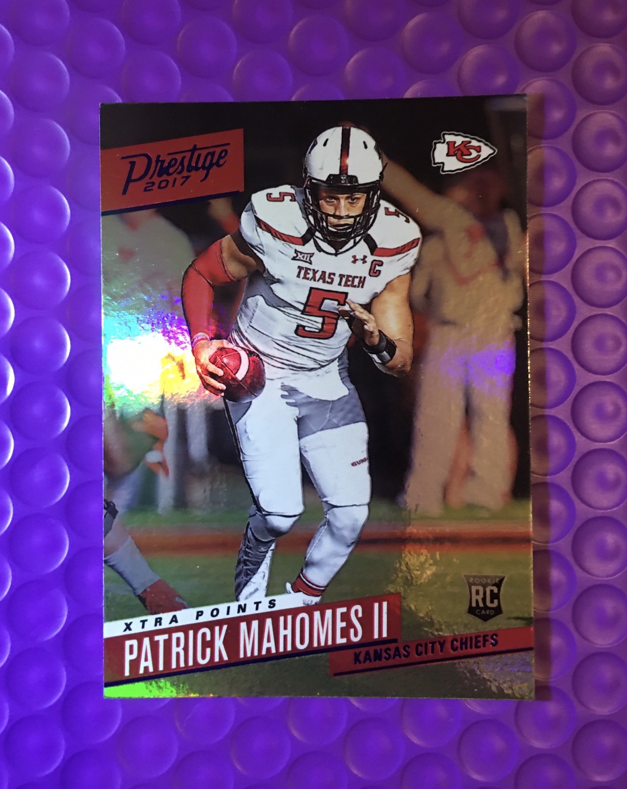 Patrick Mahomes 2017 Prestige #232 Xtra Points Blue Rookie Card RC