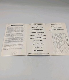 Road Avenger Sega CD MANUAL ONLY