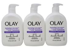 Pack of 3x Olay Hydrating Cream Sulfate-Free Face Wash with Lavender, 16 oz.