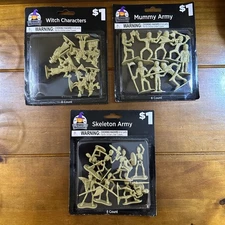 Dollar General Mummy Skeleton Army Witch Characters 24 Pieces Total 2" Tall