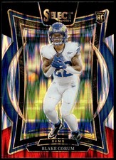 2024 Panini Select #9 Blake Corum Black & Red Prizm Shock Rookie E1