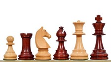Reproduced 90s French Chavet Championship Chess Pieces Bud Rosewood & Boxwood