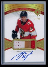 2021-22 Upper Deck Ultimate Collection Debut Threads Anton Lundell Rookie Auto