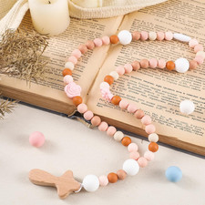 Baby Rosary Baptism Gift Silicone God Bless Kids Rosary with Cross Baptism Party