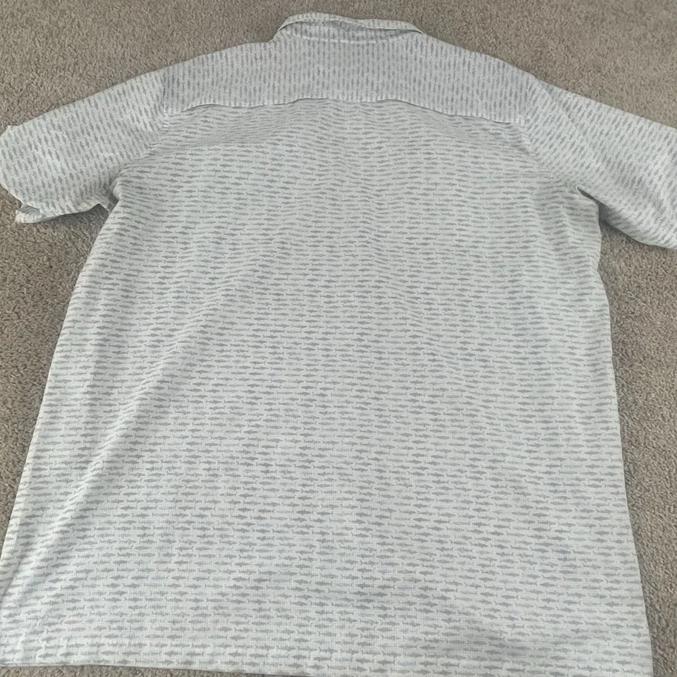 Croft & Barrow Shirt Men’s 3XLT Quick Dry Button Up Pockets Fish Print White 230 - Image 2 of 4